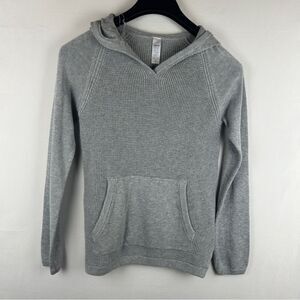 Ivivva gray waffle knit pullover sweater girl size 12 cotton